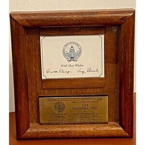 Vtg 1981 The Inaugural Ball Presidential Box Plaque REAGAN BUSH Memorabilia